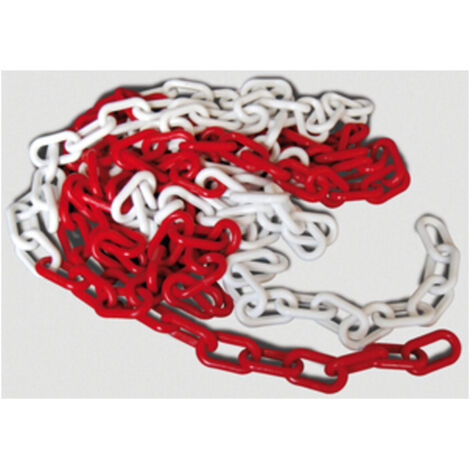 1CF CATENA PLASTICA BIANCO/ROSSO SPESSORE 6MM LUNGHEZZA 25MT