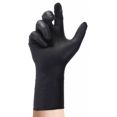 1CF GUANTI IN NITRILE NERO CM.30 TG.L (PZ.50) SPESS. 0,24 MM.