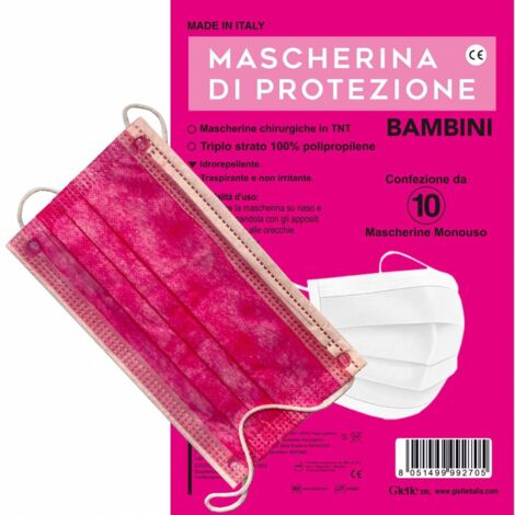 1CF MASCHERINA CHIRURGICA BAMBINA COLORE ROSA PZ 10