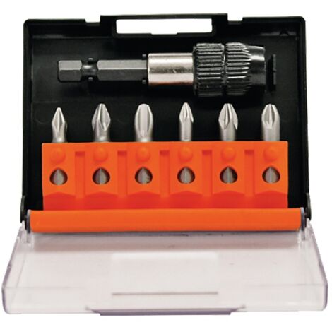 1CF PORTAINSERTO CON INSERTI PHILLIPS E POZIDRIV 7 pz