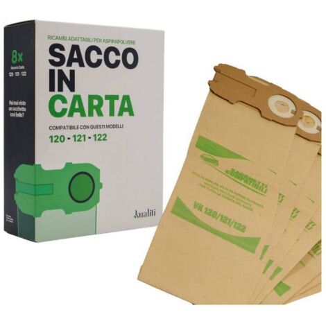1CF RICAMBIO FOLLETTO SACCO IN CARTA K120/1/2 PZ.8