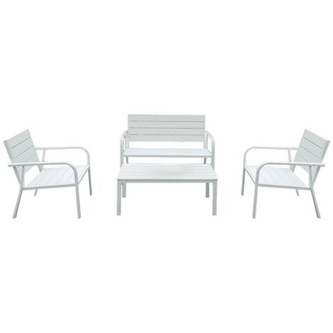 1CF SET GIARDINO EFFETTO POLYWOOD 'ARBUS' colore bianco