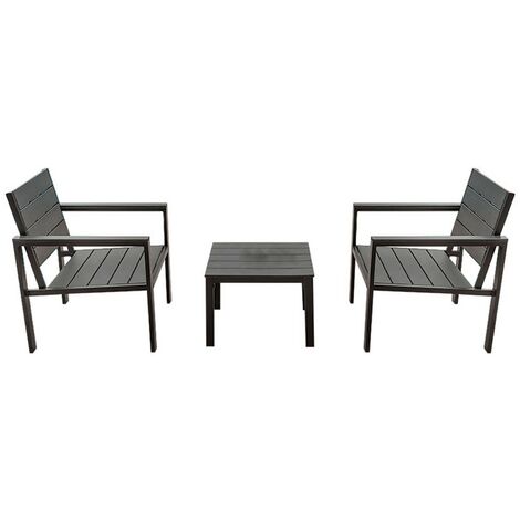 1CF SET GIARDINO EFFETTO POLYWOOD 'OROSEI' colore nero