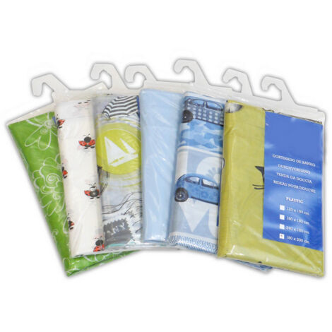 1CF TENDA PER DOCCIA IN PVC Box 6 pz. (fantasie assortite) cm. 180x200 h