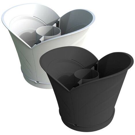 1CF VASO 'TULIPANO' IN SET cm 34,5 x 19 x h 30 Lt. 5 - grigio