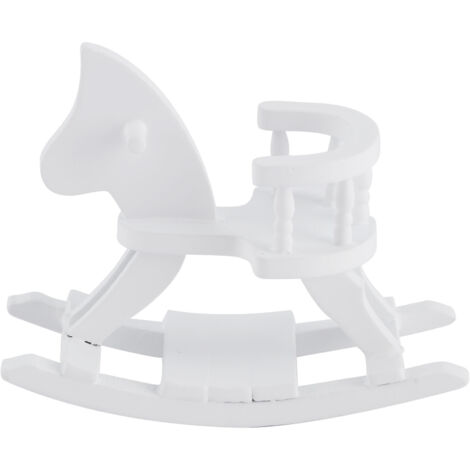 1：Chaise à Bascule Miniature en Bois pour Maison de Poupée, Modèle de Cheval Décoratif