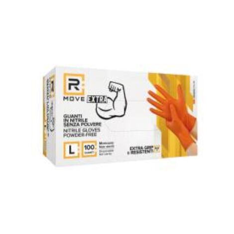 Guanti In Nitrile Senza Polvere Full Grip N85 Arancione Taglia L