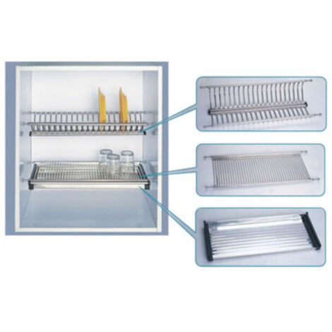 1CP MENSOLE COLAPIATTI ACCIAIO INOX CON VASCHETTA CM. 86
