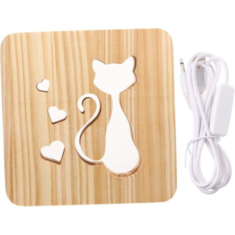 1ensemble Lampe De Table Bois Décorative Lampe Usb Pour
