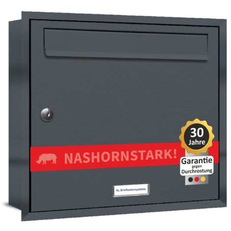 1er Briefkasten Anlage Unterputz Montage RAL 7016 Anthrazit
