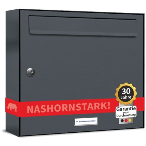 1er Briefkasten Anthrazit Anlage 1 Fach Wandbriefkasten Postkasten