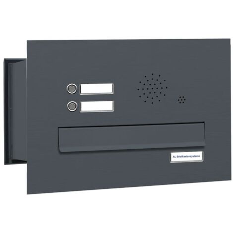 1er Briefkastenanlage für Mauerdurchwurf RAL Farbe 7016 2 Klingel Sprechgitter