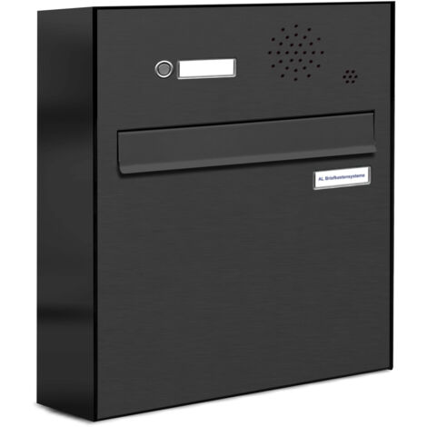 1er Briefkastenanlage für Tür- Zaundurchwurf Klingel RAL 7016 Anthrazit