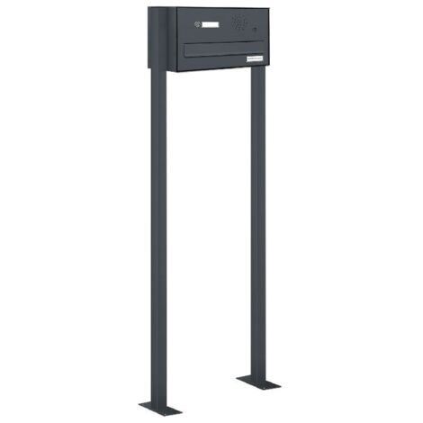1er Briefkastenanlage Standsystem Durchwurf - Klingel RAL 7016 Anthrazit