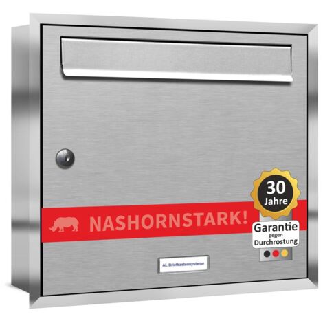 1er Edelstahl Briefkastenanlage für Unterputz Montage