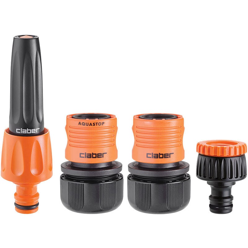 Claber - Starter Kit ø 19 mm lance et raccords automatiques pour tuyau d'arrosage