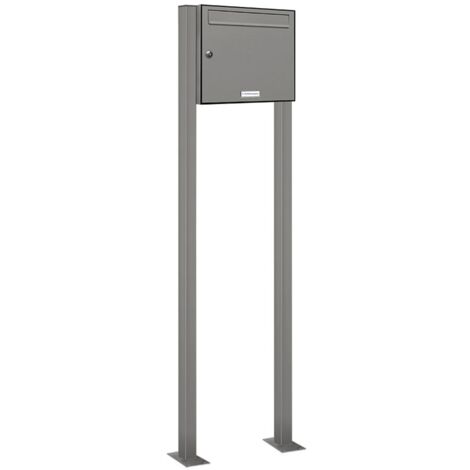 1er Premium Standbriefkasten RAL 9007 freistehend Postkasten Ständer S