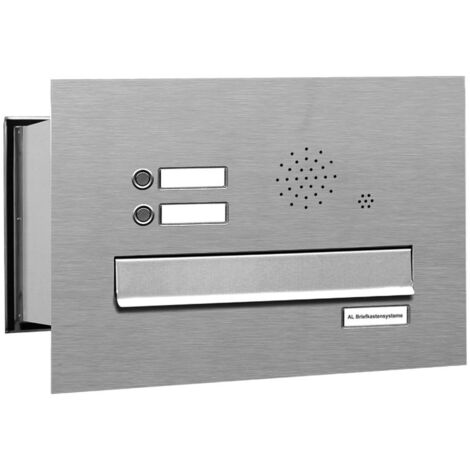1er V2A Edelstahl Briefkastenanlage Mauerdurchwurf 2 Klingel