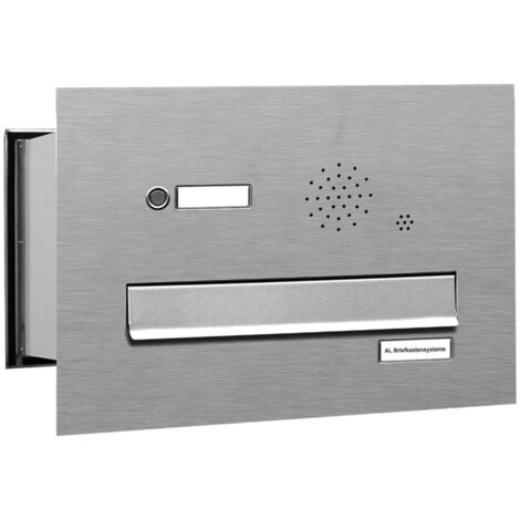 1er V2A Edelstahl Briefkastenanlage Mauerdurchwurf Klingel