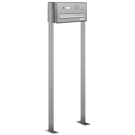 1er V2A Edelstahl Briefkastenanlage Standsystem Freistehend Durchwurf - Klingel