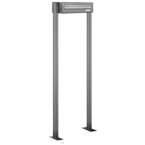 1er V2A Edelstahl Standbriefkasten Freistehend Durchwurfanlage