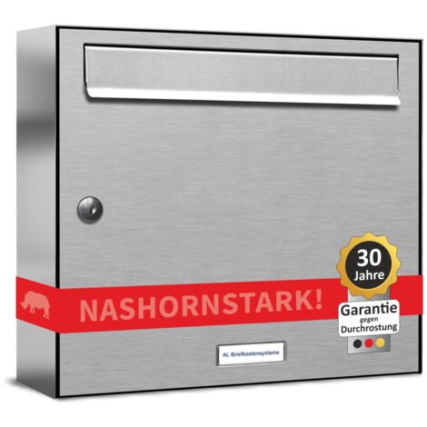 1er V2A Edelstahl Wandbriefkasten Anlage 1 Fach Briefkasten Postkasten