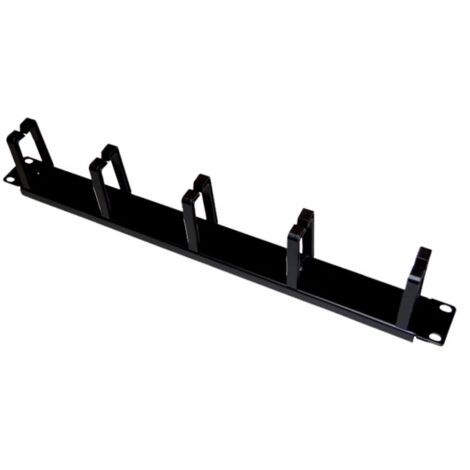1HE 19" Kabel-Organizer 5 Kunststoffhalter Schwarz ALANTEC