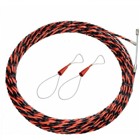 1jeu Aiguille Electricien 50M Tire Fil Electrique 5mm Diamètre Aiguille Tire Fil, rétractable d'installation pour tire Cable et rallonge en acier spiralé flexible tire fils electrique Tire fils d'élec