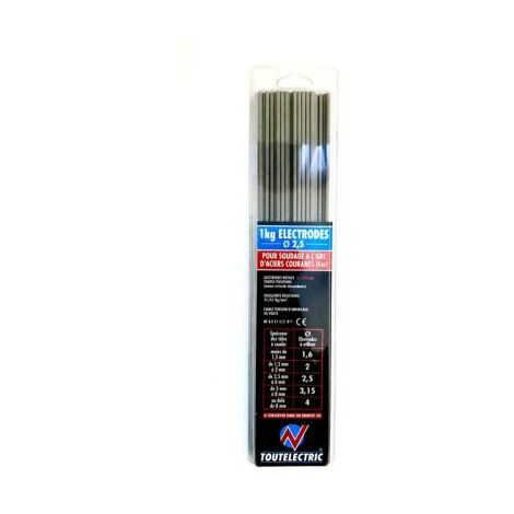 1kg Électrodes rutiles diamètre 2,5mm