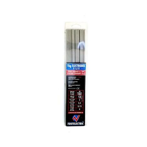 1kg Électrodes rutiles diamètre 3,2mm