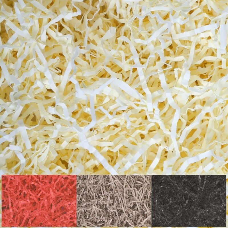 Creative Deco - 1kg Frisure Papier Déchiqueté Kraft Crème pour Emballage Cadeau