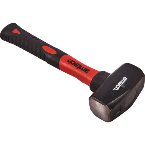 1KG LUMP HAMMER SLEDGE FIBREGLASS SHAFT RUBBER GRIP HANDLE A0450