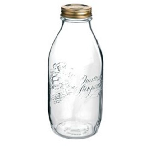 1L Quattro Stagioni Flasche – Glasflasche mit Metallverschluss zur Aufbewahrung von Lebensmitteln