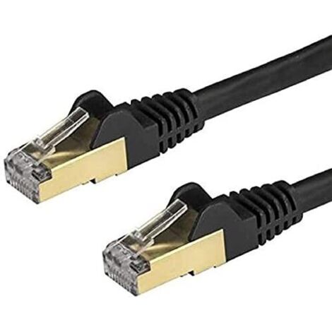 1M CAT6A PATCH CABLE - BLACK  CAT 6A NETWORK CABLE - STP