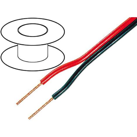1m de Cable de haut parleurs- 2x2.5mm2 noir et rouge