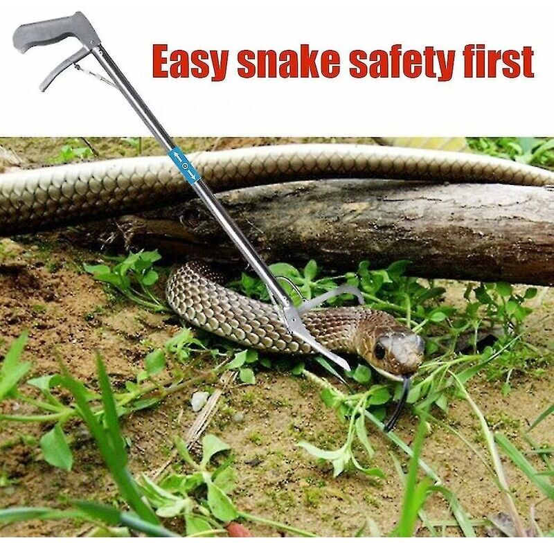 1m pinces à serpent pliables bâton attrape-reptile pince pliante pince à serpent à mâchoires larges outil de contrôle de serpent en acier inoxydable