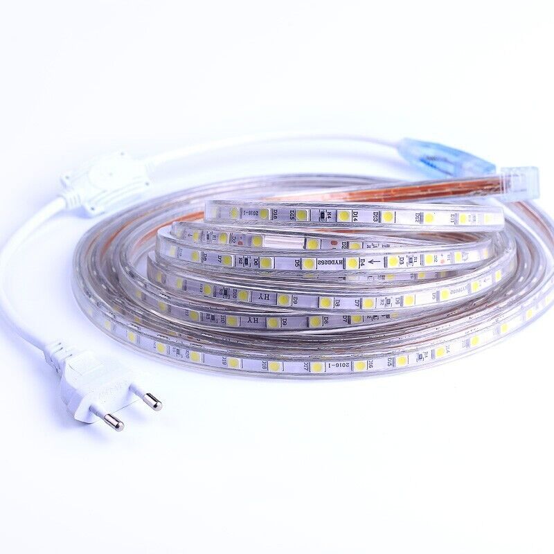 1m Ruban à LED - blanc chaud,Bande de 5050 SMD 60 Leds/m,rétro-éclairage lumineux,220V 230V strip,IP65 étanche,DIY décoration para la cuisine,la