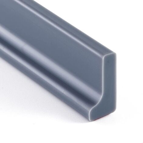 1M Seuil de Douche Silicone Barrage d'eau Bande d'étanchéité Baignoire Barriere De Douche Bande de Retenue d'eau pour Salle de Bain Evier, Gris