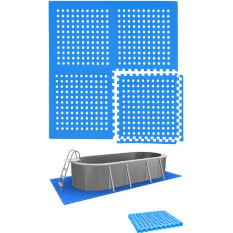 1m² Tapis de Sol Piscine - 4 Grandes Dalles - 50x50 Dalle Mousse Exterieur