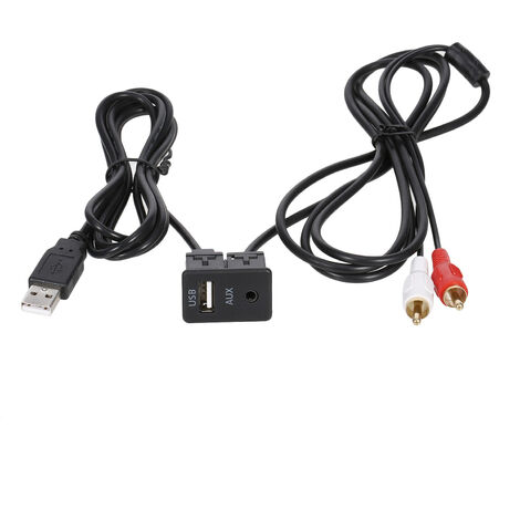1M voiture RCA câble adaptateur interrupteur 3.5mm prise Audio AUX USB câble rallonge panneau de montage RCA câble remplacement pour Toyota Volkswagen