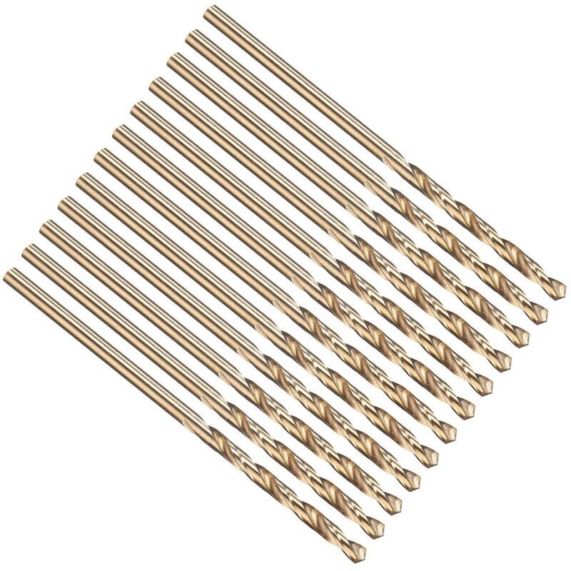 1mm Twist Drill Bit, Straight Shank Jobber M35 Cobalt 5% High Speed Steel 135° Gold Finish, Hard Stainless Steel Metal Drill Bit, High Hardness Metal