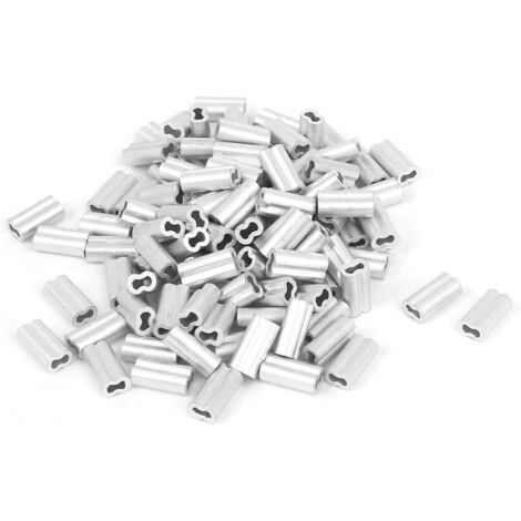 1mm Wire Rope Aluminum Sleeves Clip Fittings Loop Sleeve Cable Crimps 100pcs