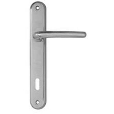 1PA MANIGLIA VEGA CON PLACCA IN ZAMA FINITURA OTTONE CROMO SATINATO - mm.90 foro normale