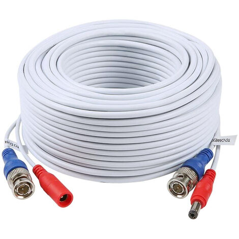 1Pack 100ft /30m 2-in-1 Video Power CCTV Cable BNC Extend Cord for Home Security Surveillance Cameras DVR System