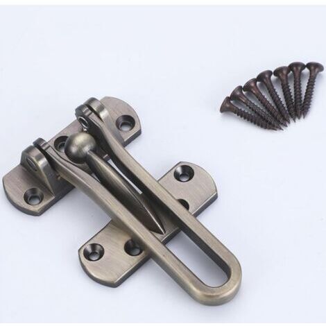 1Pack Entrebailleur de Sécurité Porte Acier Fenêtre Garde Verrou Porte d'Entrée Sans Chaîne Loquet de Verrouillage Pour Fenêtre Porte, Empêche l'Entrée Par Effraction