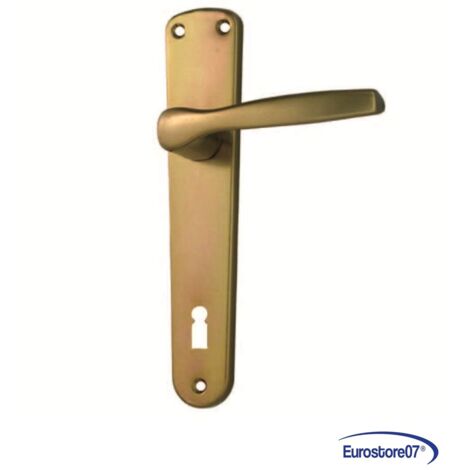 1PAIO MANIGLIA "ALU" CON PLACCA IN ALLUMINIO BRONZATO - mm.90