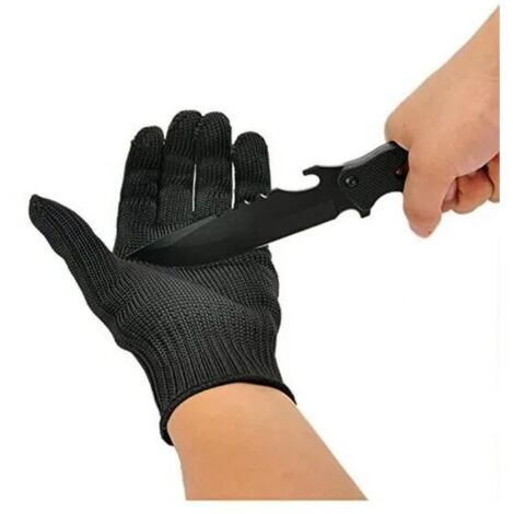 1paire Gants de travail en fibres d'acier inoxydable Gants résistant à la coupure, Gants de protection anti-coupure anti-statique，M（23cm）