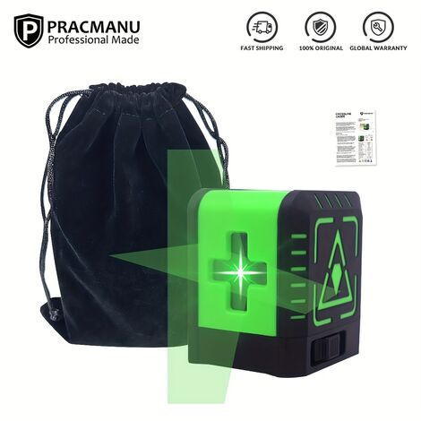 1pc 2-ligne Niveau Laser Vert Niveau Laser Croisé Auto-nivellement Laser