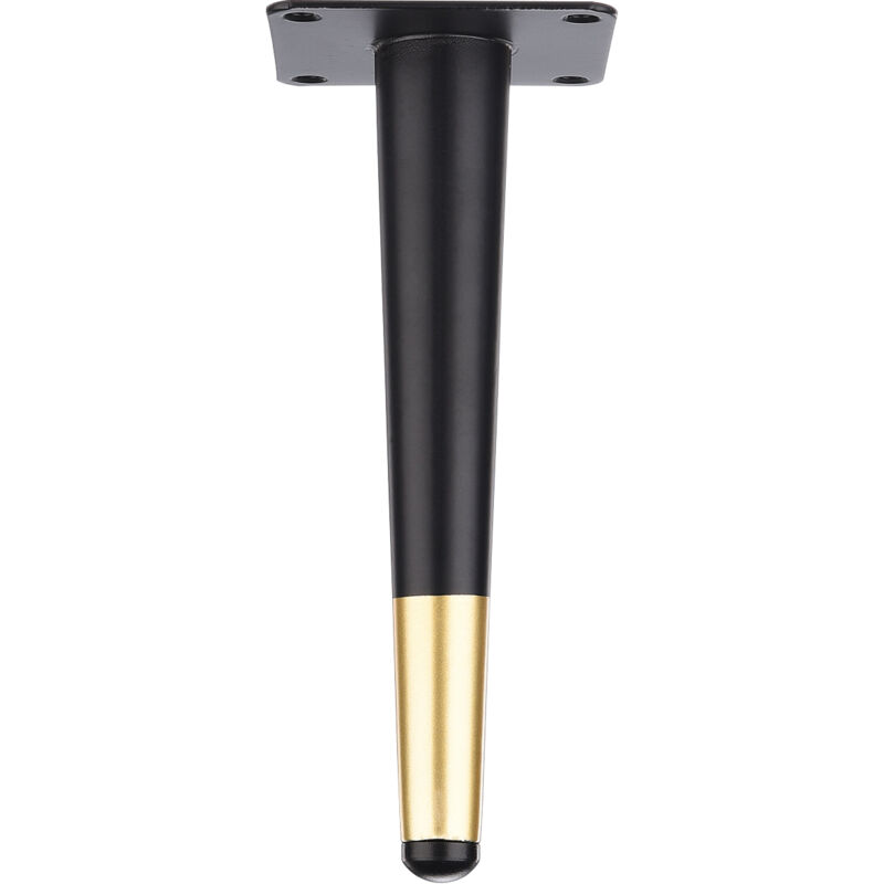 1pc (20cm recto cónico negro con oro) patas de sofá muebles pies de metal gabinete de baño gabinete de TV accesorios de mesa pies de soporte