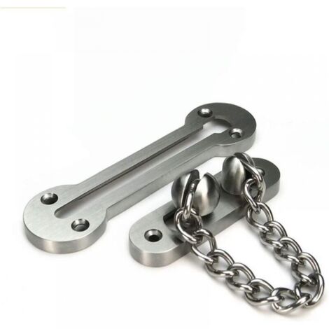 2 Catene Di Sicurezza Per Porta In Acciaio Inossidabile - Con Viti E Pulsante Anticaduta - Foto 2